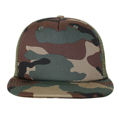 Decky 254 Camouflage Foam Mesh Trucker Hats 5 Panel Flat Bill Snapback Caps Wholesale