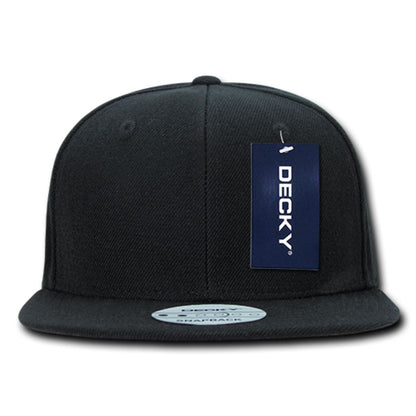 Decky 350 High Profile Snapback Hats 6 Panel Flat Bill Baseball Caps Blank Wholesale