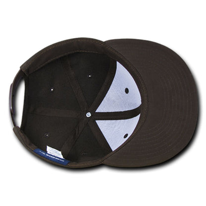 Decky 350 High Profile Snapback Hats 6 Panel Flat Bill Baseball Caps Blank Wholesale