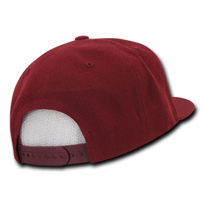 Decky 350 High Profile Snapback Hats 6 Panel Flat Bill Baseball Caps Blank Wholesale