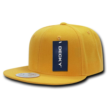 Decky 350 High Profile Snapback Hats 6 Panel Flat Bill Baseball Caps Blank Wholesale