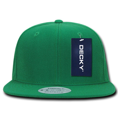 Decky 350 High Profile Snapback Hats 6 Panel Flat Bill Baseball Caps Blank Wholesale