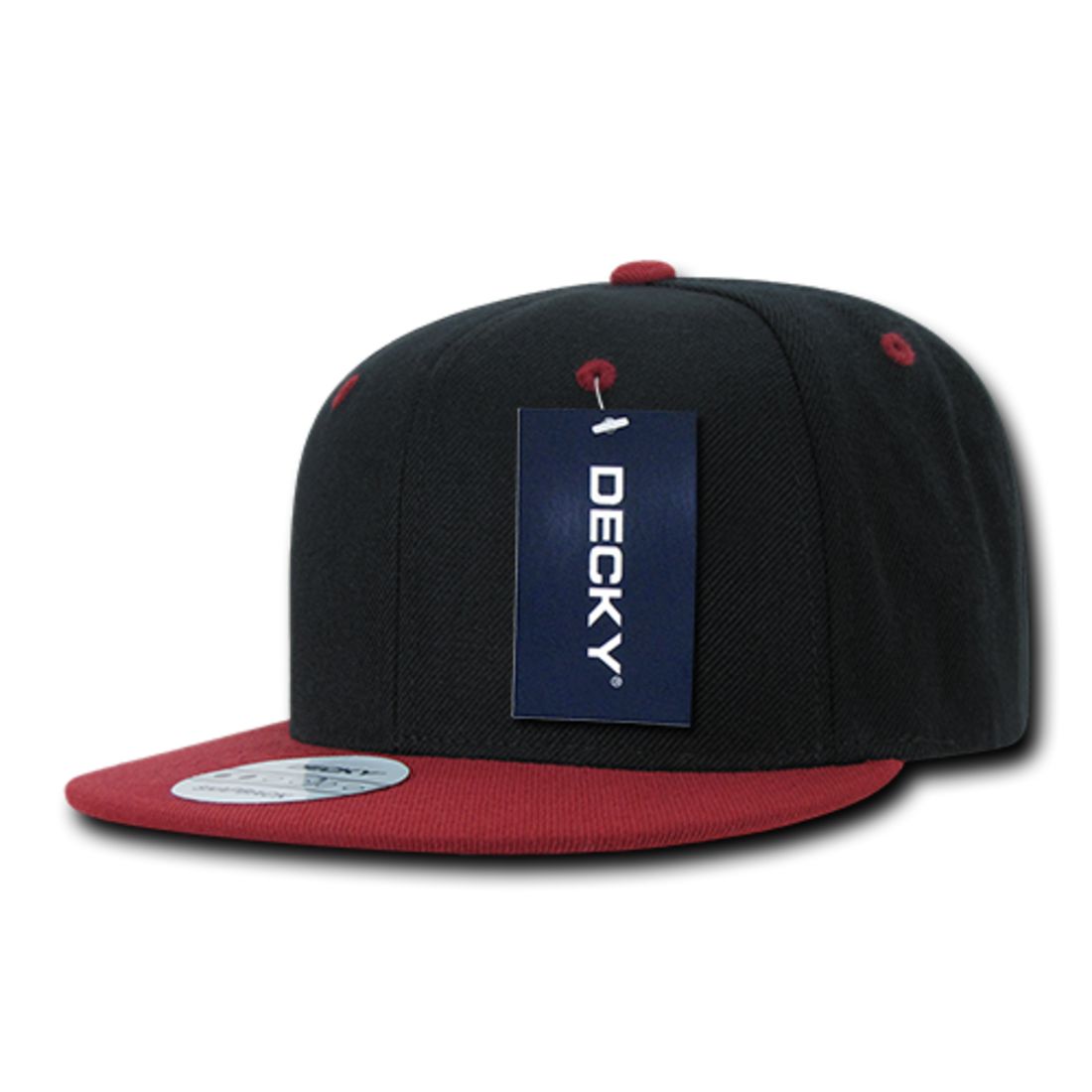 Decky 351 Two Tone High Profile Snapback Hats 6 Panel Flat Bill Baseball Caps