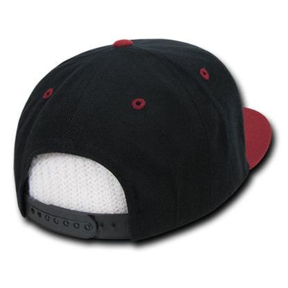 Decky 351 Two Tone High Profile Snapback Hats 6 Panel Flat Bill Baseball Caps