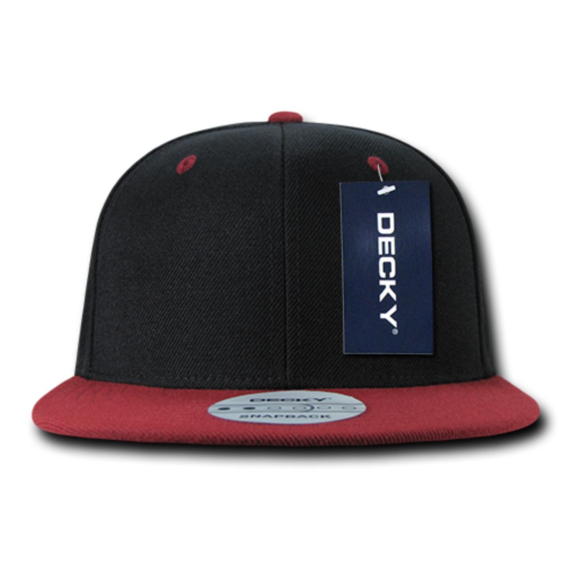 Decky 351 Two Tone High Profile Snapback Hats 6 Panel Flat Bill Baseball Caps