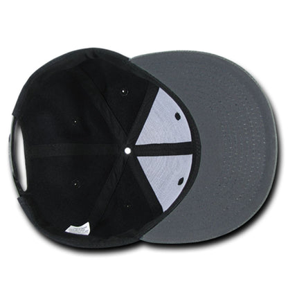 Decky 351 Two Tone High Profile Snapback Hats 6 Panel Flat Bill Baseball Caps