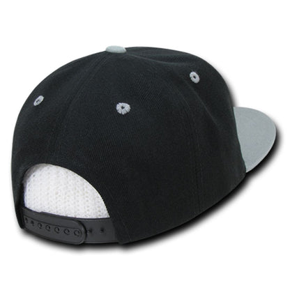 Decky 351 Two Tone High Profile Snapback Hats 6 Panel Flat Bill Baseball Caps