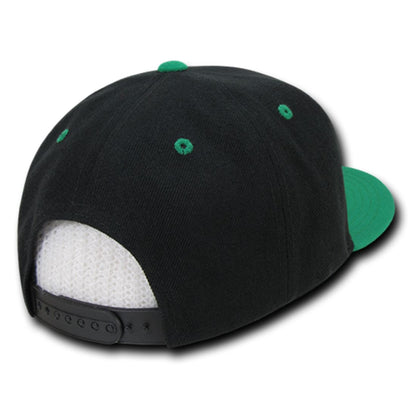 Decky 351 Two Tone High Profile Snapback Hats 6 Panel Flat Bill Baseball Caps