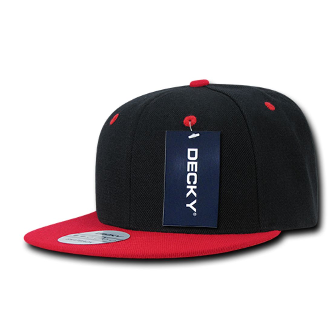 Decky 351 Two Tone High Profile Snapback Hats 6 Panel Flat Bill Baseball Caps