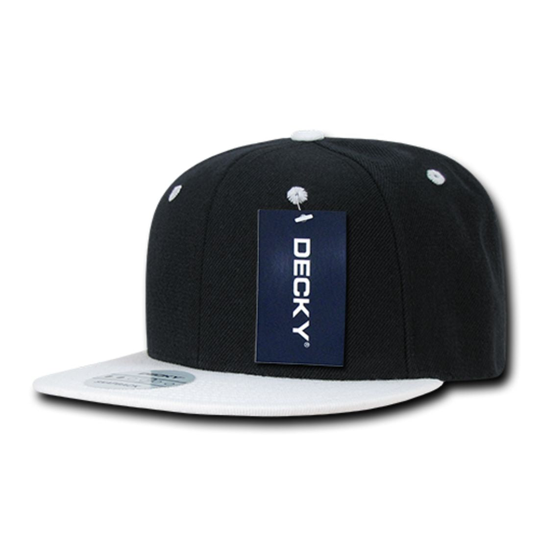 Decky 351 Two Tone High Profile Snapback Hats 6 Panel Flat Bill Baseball Caps