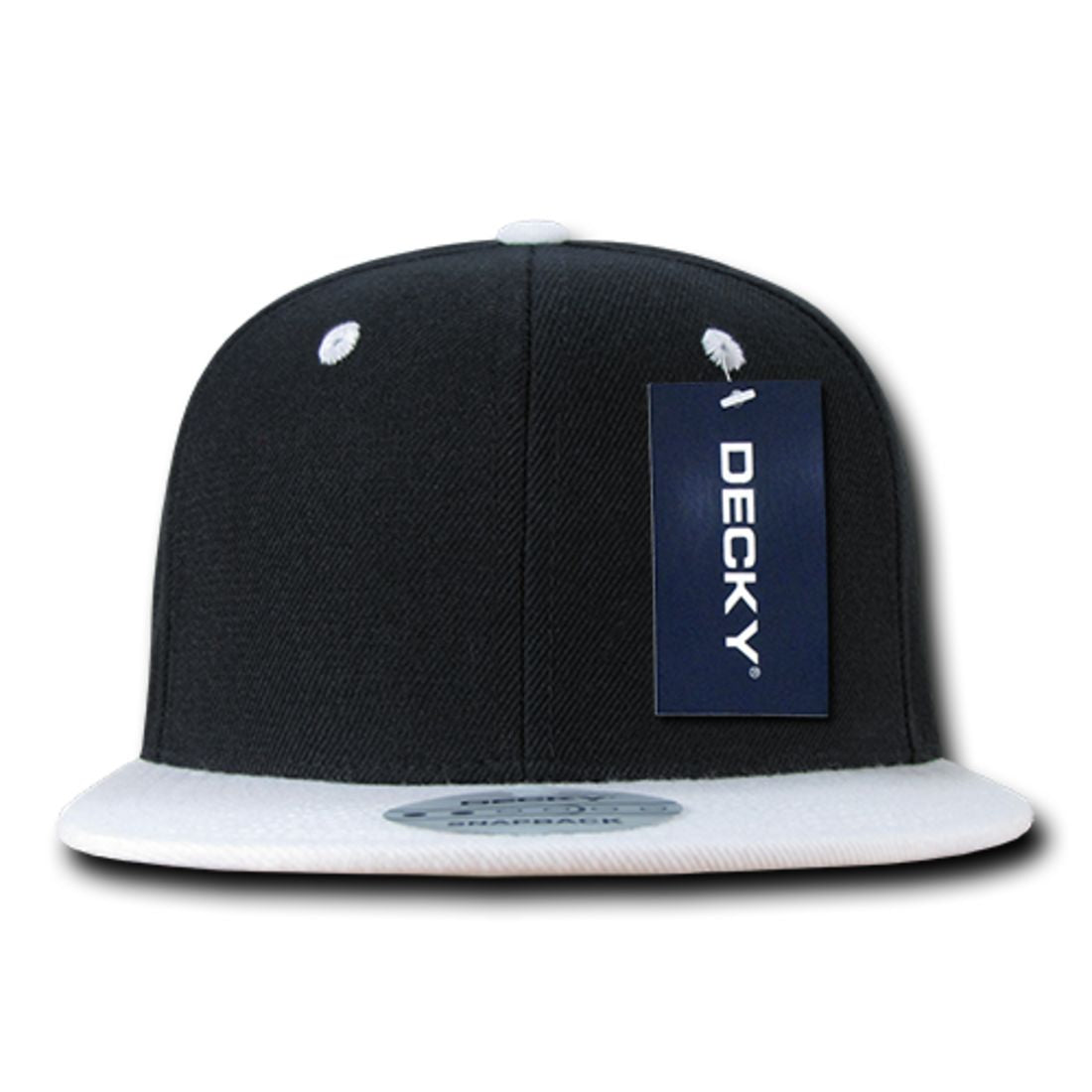 Decky 351 Two Tone High Profile Snapback Hats 6 Panel Flat Bill Baseball Caps