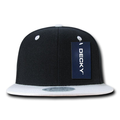 Decky 351 Two Tone High Profile Snapback Hats 6 Panel Flat Bill Baseball Caps