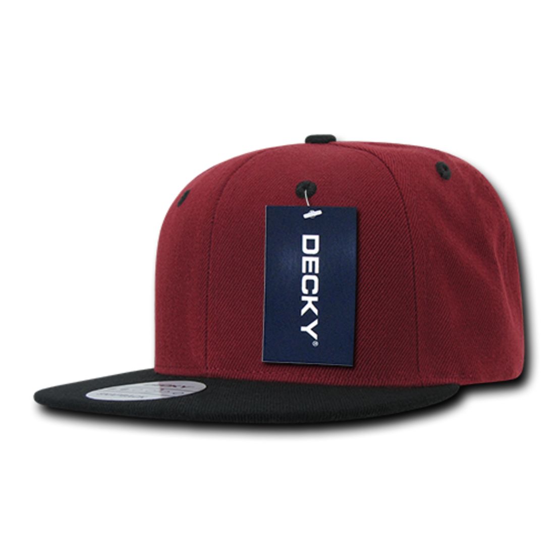 Decky 351 Two Tone High Profile Snapback Hats 6 Panel Flat Bill Baseball Caps