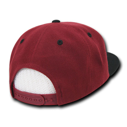 Decky 351 Two Tone High Profile Snapback Hats 6 Panel Flat Bill Baseball Caps