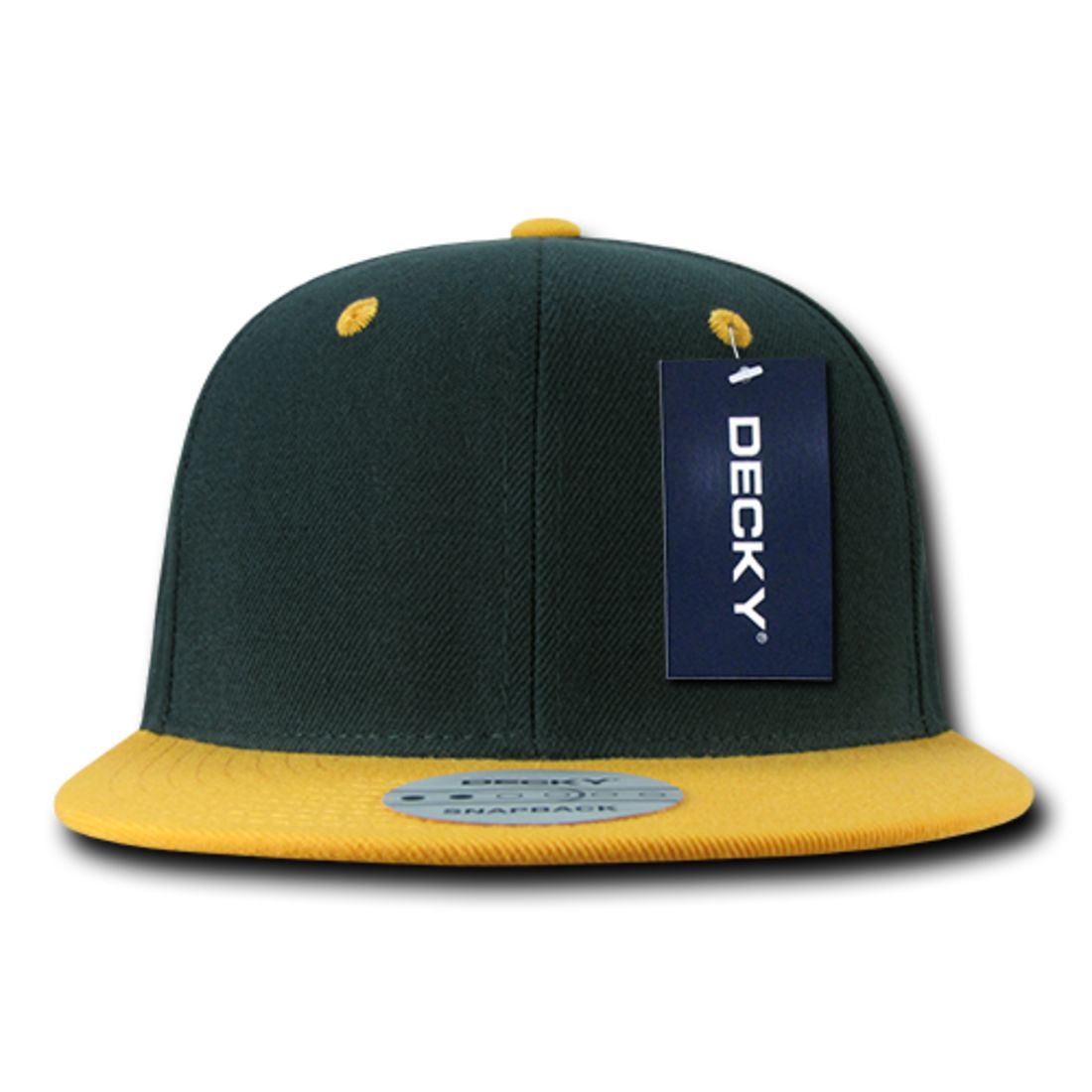 Decky 351 Two Tone High Profile Snapback Hats 6 Panel Flat Bill Baseball Caps