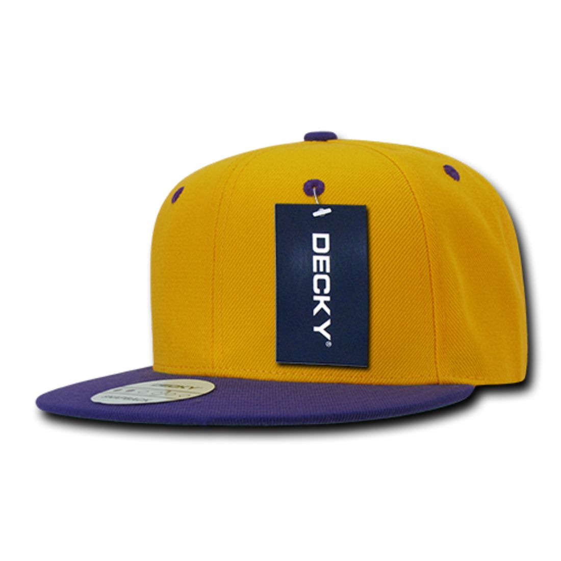 Decky 351 Two Tone High Profile Snapback Hats 6 Panel Flat Bill Baseball Caps