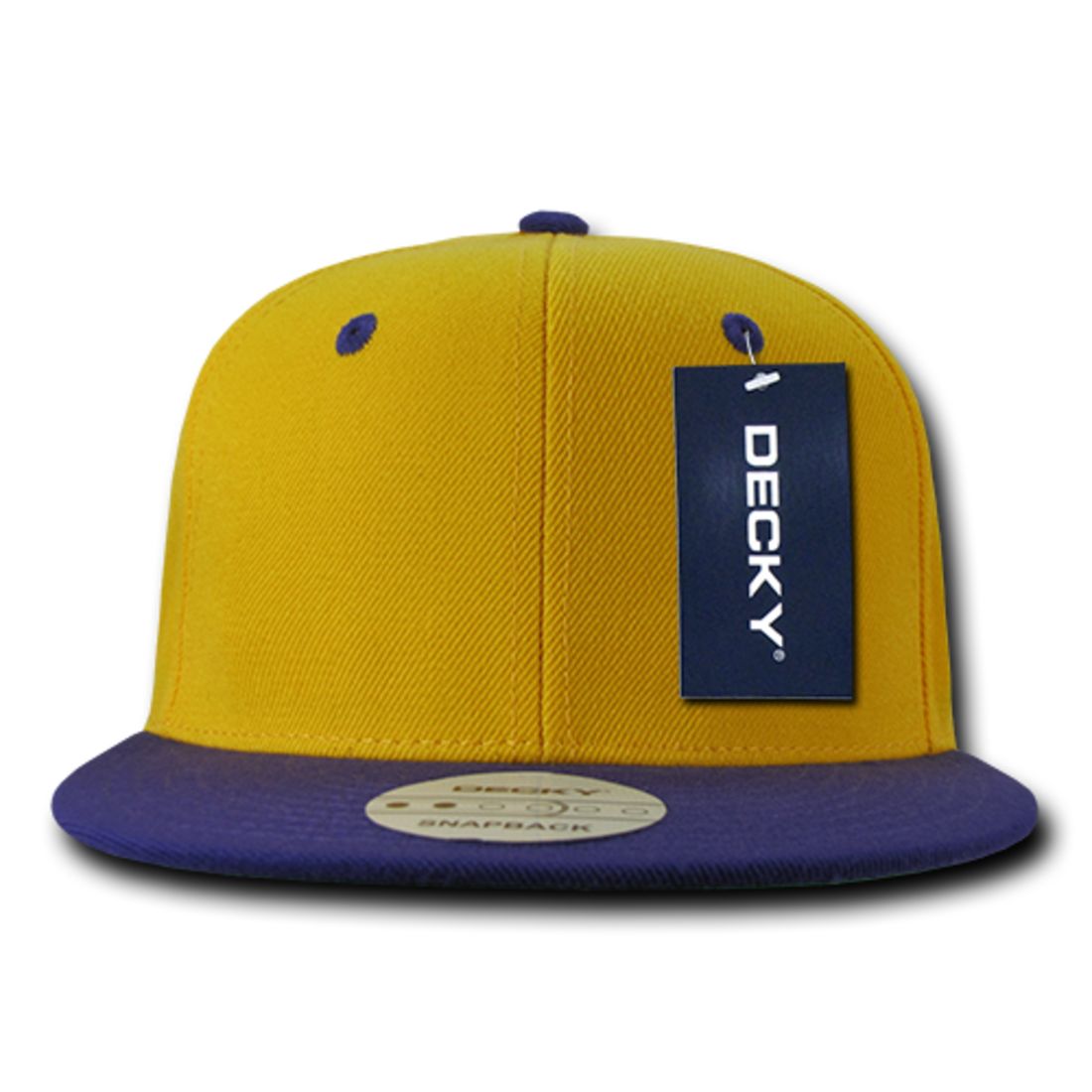 Decky 351 Two Tone High Profile Snapback Hats 6 Panel Flat Bill Baseball Caps