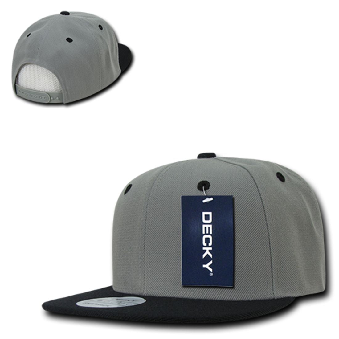 Decky 351 Two Tone High Profile Snapback Hats 6 Panel Flat Bill Baseball Caps