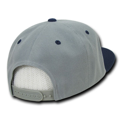 Decky 351 Two Tone High Profile Snapback Hats 6 Panel Flat Bill Baseball Caps