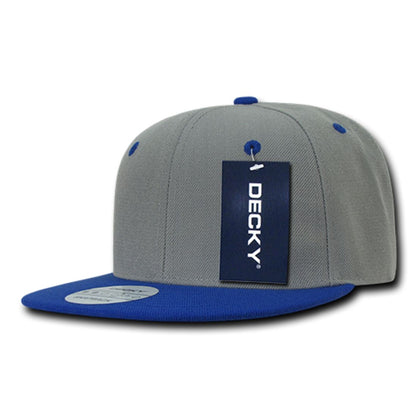 Decky 351 Two Tone High Profile Snapback Hats 6 Panel Flat Bill Baseball Caps