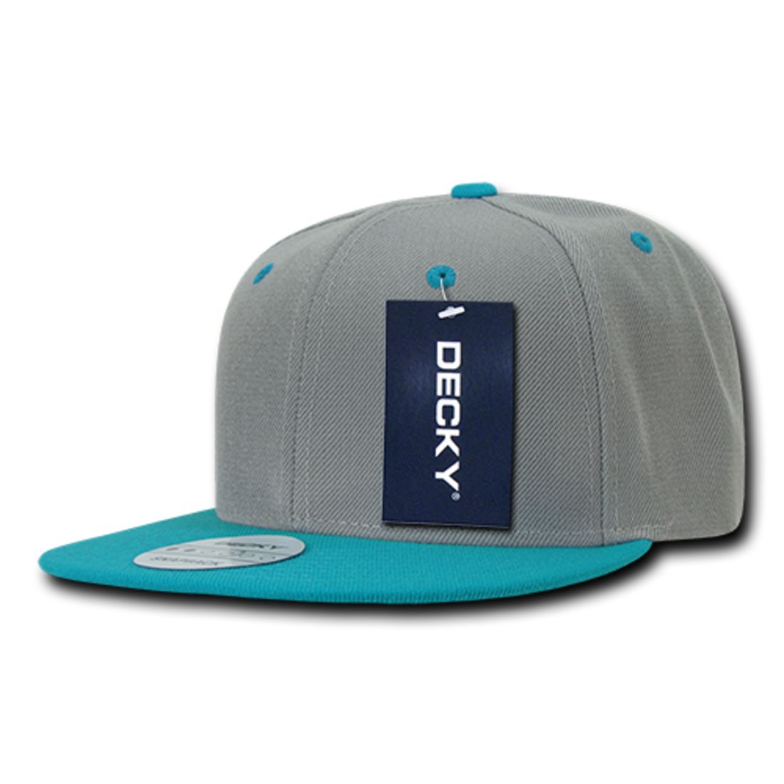 Decky 351 Two Tone High Profile Snapback Hats 6 Panel Flat Bill Baseball Caps