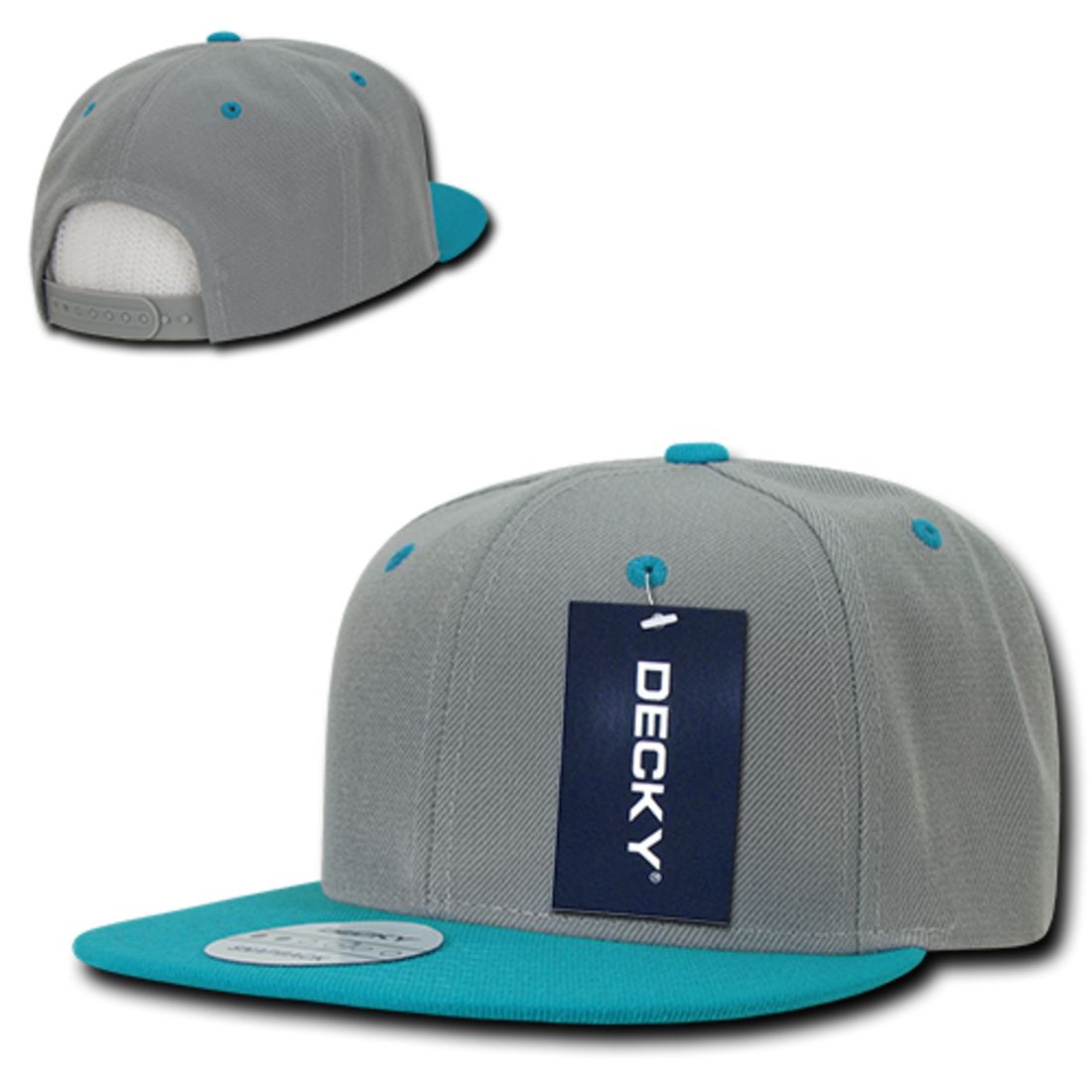 Decky 351 Two Tone High Profile Snapback Hats 6 Panel Flat Bill Baseball Caps