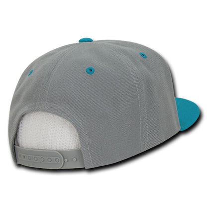 Decky 351 Two Tone High Profile Snapback Hats 6 Panel Flat Bill Baseball Caps