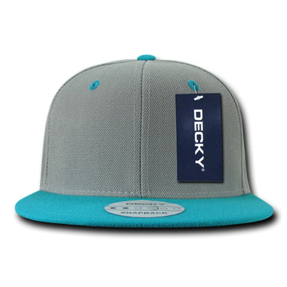 Decky 351 Two Tone High Profile Snapback Hats 6 Panel Flat Bill Baseball Caps