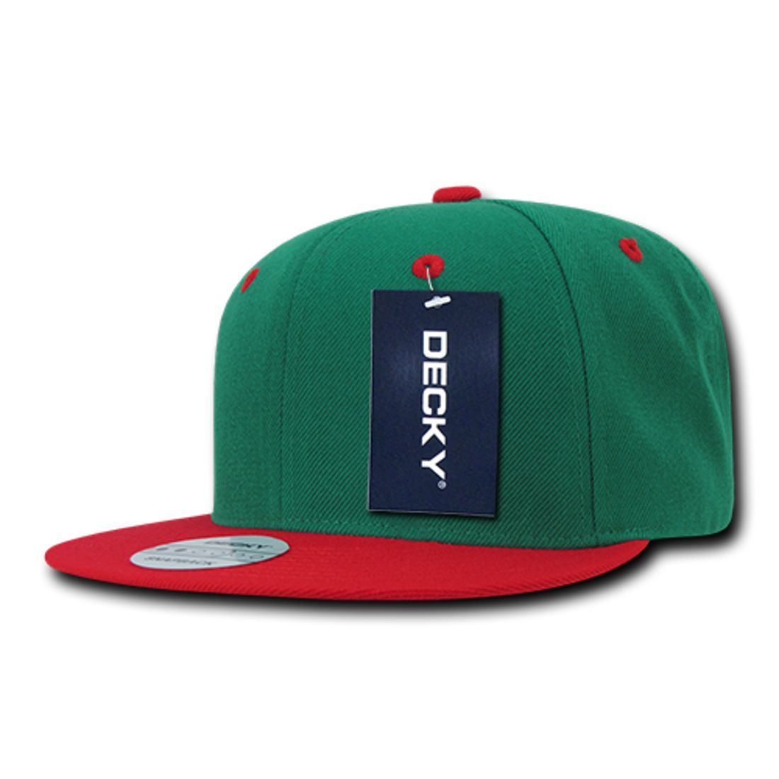 Decky 351 Two Tone High Profile Snapback Hats 6 Panel Flat Bill Baseball Caps