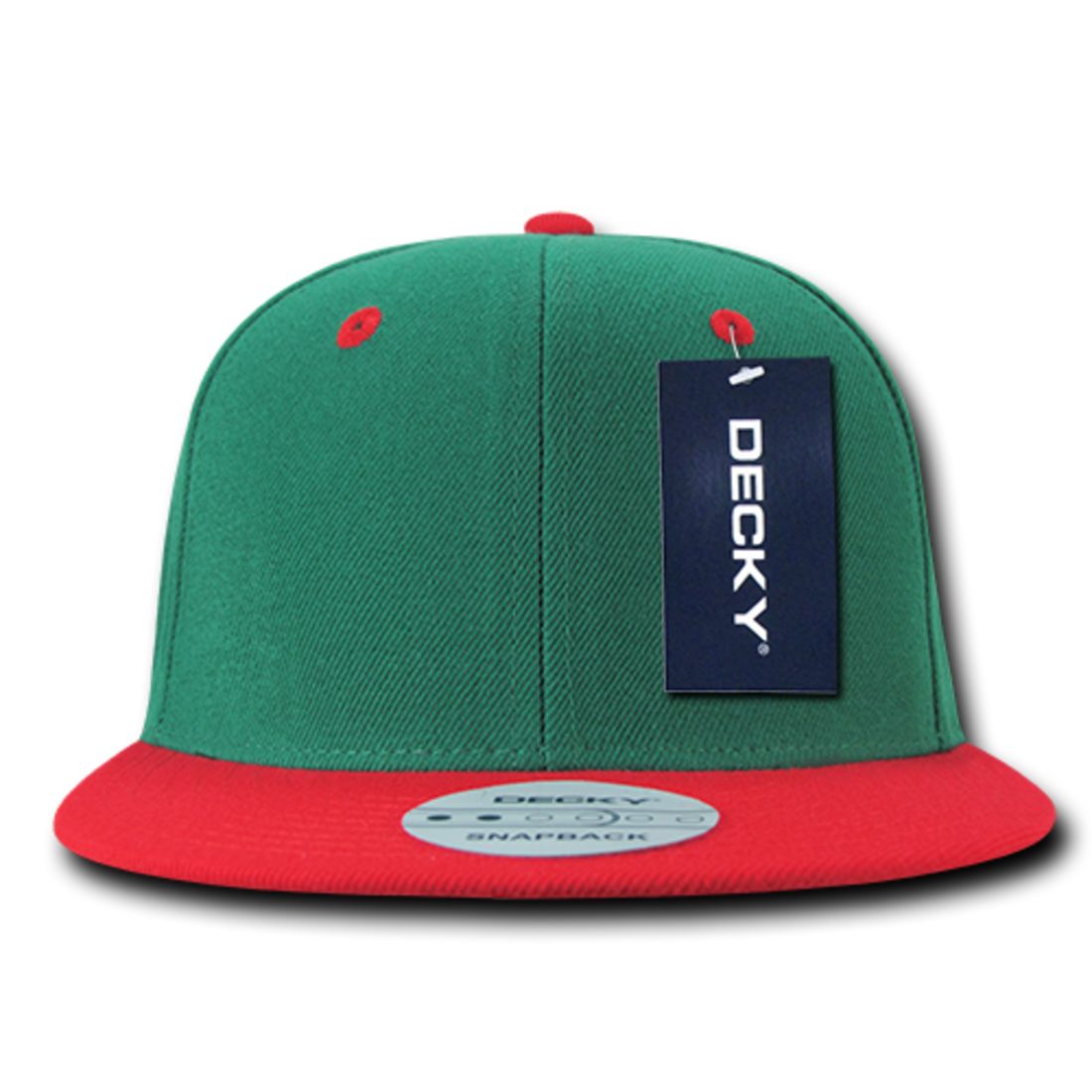 Decky 351 Two Tone High Profile Snapback Hats 6 Panel Flat Bill Baseball Caps