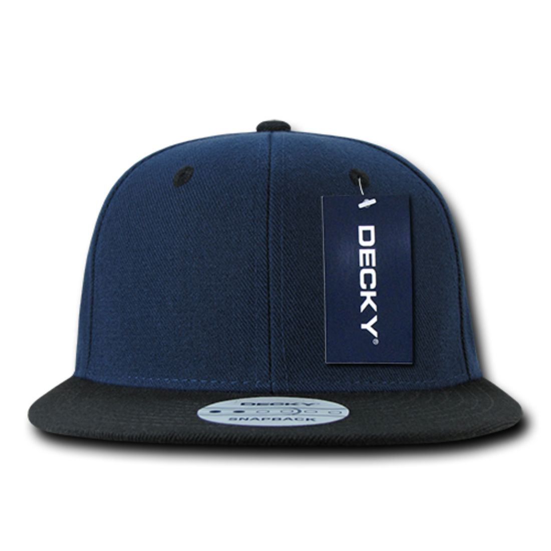 Decky 351 Two Tone High Profile Snapback Hats 6 Panel Flat Bill Baseball Caps