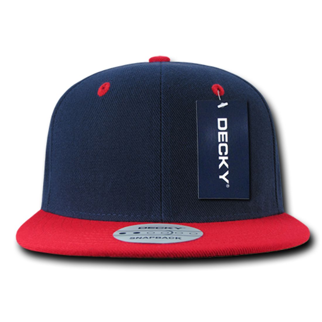 Decky 351 Two Tone High Profile Snapback Hats 6 Panel Flat Bill Baseball Caps