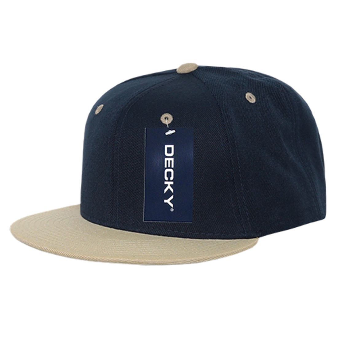 Decky 351 Two Tone High Profile Snapback Hats 6 Panel Flat Bill Baseball Caps