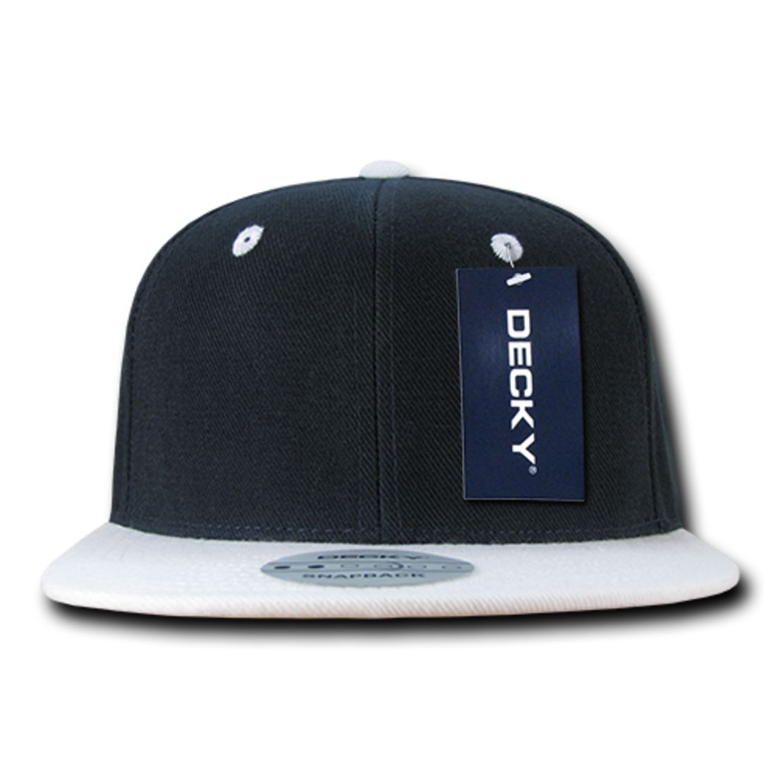 Decky 351 Two Tone High Profile Snapback Hats 6 Panel Flat Bill Baseball Caps