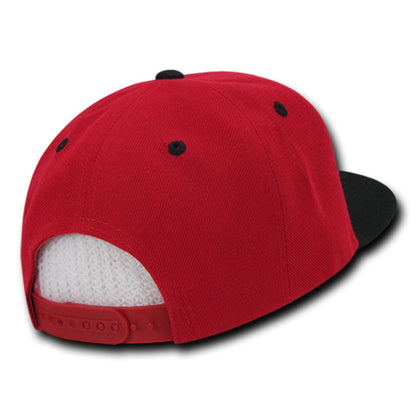 Decky 351 Two Tone High Profile Snapback Hats 6 Panel Flat Bill Baseball Caps