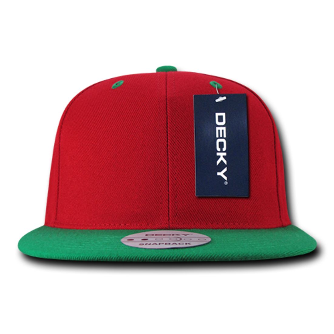 Decky 351 Two Tone High Profile Snapback Hats 6 Panel Flat Bill Baseball Caps