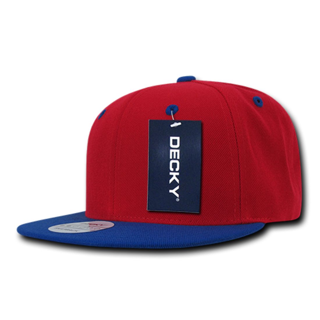 Decky 351 Two Tone High Profile Snapback Hats 6 Panel Flat Bill Baseball Caps