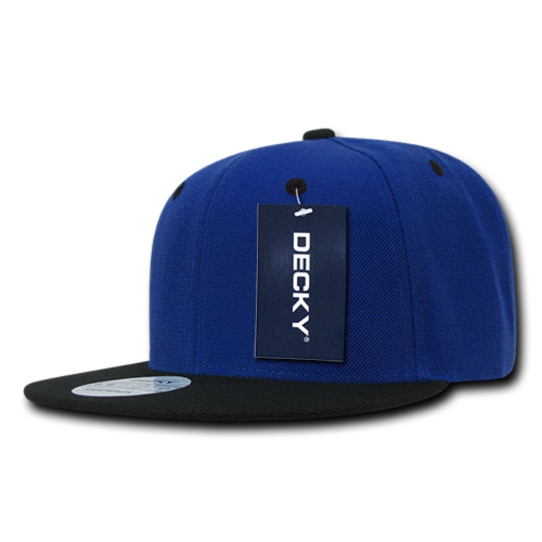 Decky 351 Two Tone High Profile Snapback Hats 6 Panel Flat Bill Baseball Caps