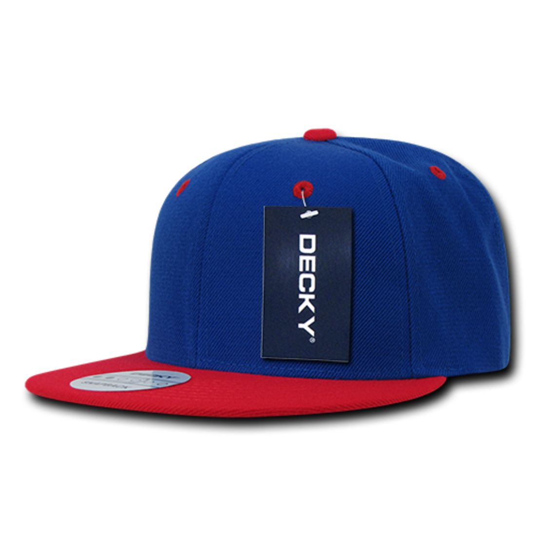 Decky 351 Two Tone High Profile Snapback Hats 6 Panel Flat Bill Baseball Caps