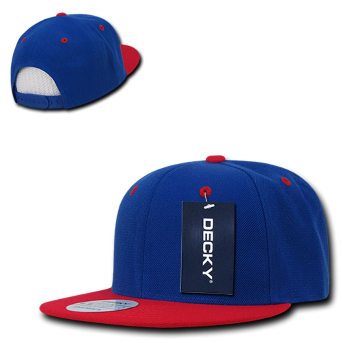 Decky 351 Two Tone High Profile Snapback Hats 6 Panel Flat Bill Baseball Caps