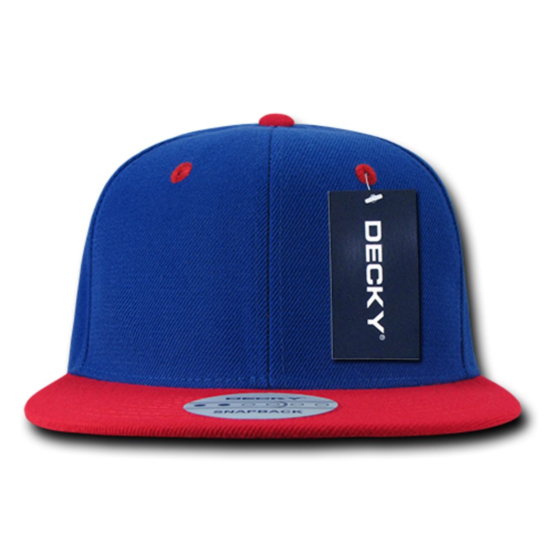 Decky 351 Two Tone High Profile Snapback Hats 6 Panel Flat Bill Baseball Caps