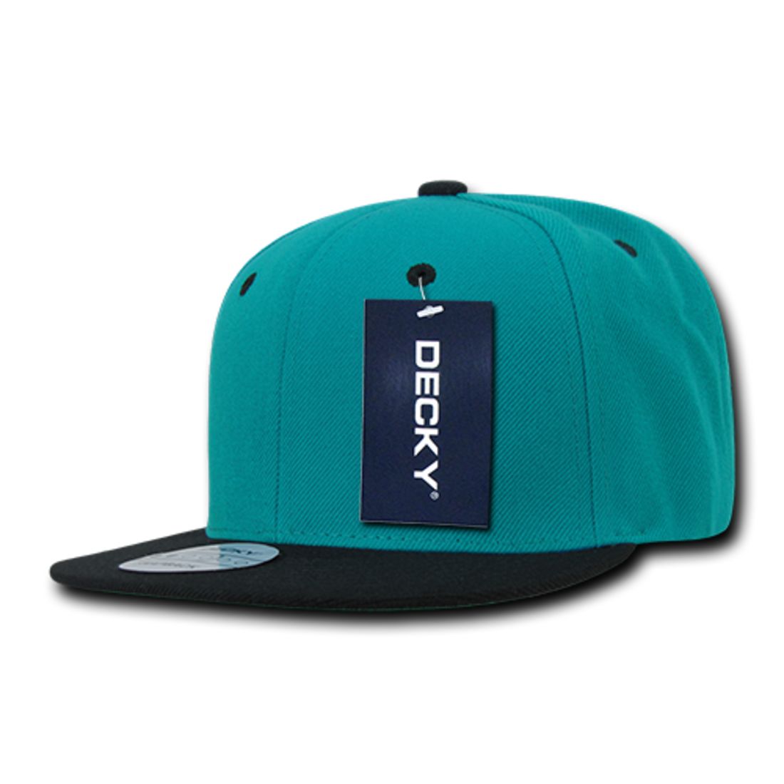 Decky 351 Two Tone High Profile Snapback Hats 6 Panel Flat Bill Baseball Caps