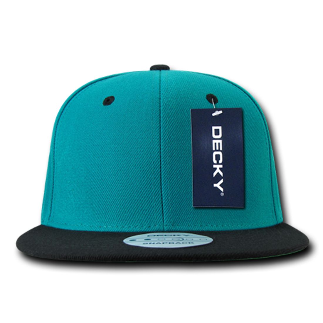 Decky 351 Two Tone High Profile Snapback Hats 6 Panel Flat Bill Baseball Caps