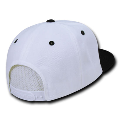 Decky 351 Two Tone High Profile Snapback Hats 6 Panel Flat Bill Baseball Caps