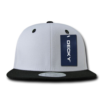 Decky 351 Two Tone High Profile Snapback Hats 6 Panel Flat Bill Baseball Caps