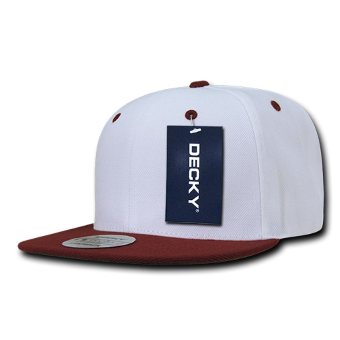 Decky 351 Two Tone High Profile Snapback Hats 6 Panel Flat Bill Baseball Caps