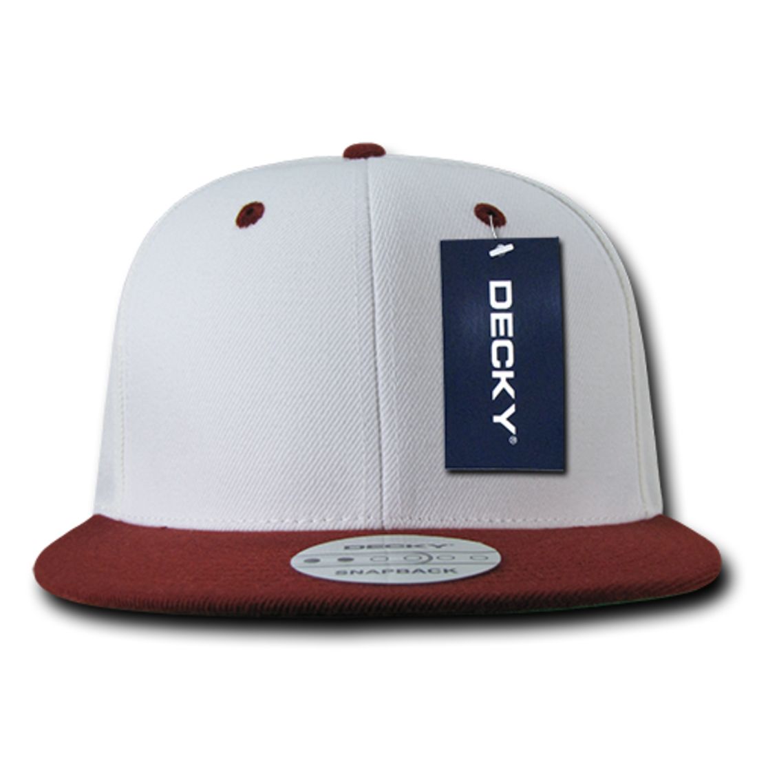 Decky 351 Two Tone High Profile Snapback Hats 6 Panel Flat Bill Baseball Caps