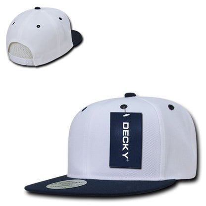 Decky 351 Two Tone High Profile Snapback Hats 6 Panel Flat Bill Baseball Caps