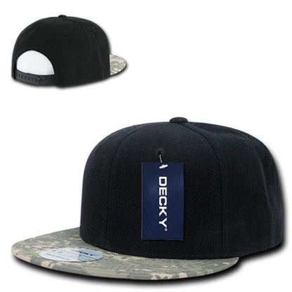 Decky 356 Camouflage Skin Flat Bill Hats High Profile 6 Panel Snapback Caps Wholesale