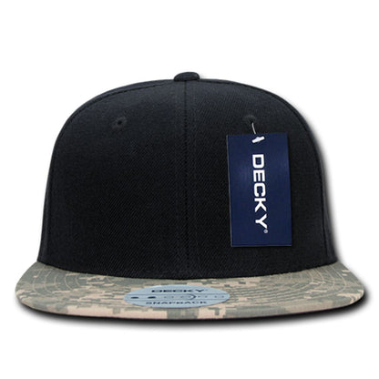 Decky 356 Camouflage Skin Flat Bill Hats High Profile 6 Panel Snapback Caps Wholesale